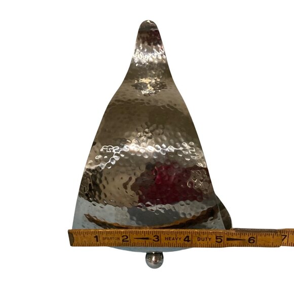 Modernist Design Hammered Metal Sculpture Candle Holder Or Dish - Picture 8 of 9